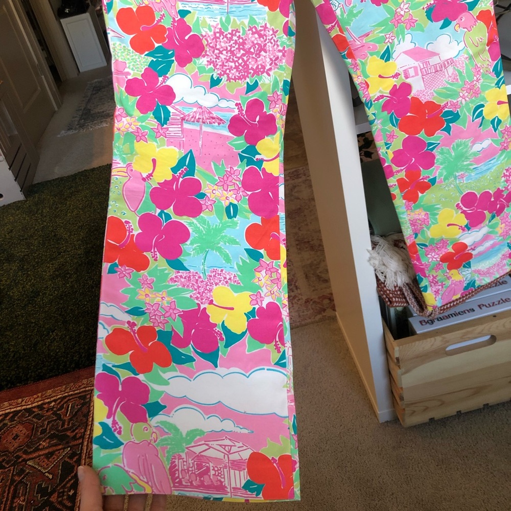 Lilly Pulitzer Pink Parrot Tropical Chino Pants SIZE 4